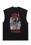 Death slogan tank top surfer vest retro sleeveless t-shirt