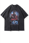 MJ print t-shirt Y2K King of pop tee retro top vintage grey