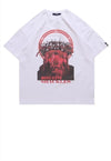 Jesus print t-shirt Cyber Goth tee retro grunge top in white