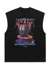 Cyber punk sleeveless t-shirt devil tank top surfer vest