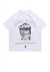 David Bowie t-shirt rock star tee grunge skater top in white
