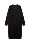 Cardigan dress cable knitted extreme length sweater in black