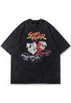 Street fighter t-shirt Japanese cartoon tee retro game top