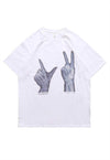 X-ray t-shirt sign language tee skeleton hands top in white