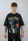 Rapper t-shirt vintage wash hip-hop tee retro skater top