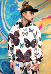 Butterfly hoodie handmade y2k cartoon emoji pullover white