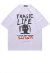 EMO print t-shirt Gothic tee retro slogan top in white