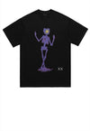 Skeleton print t-shirt psychedelic tee grunge emoji top