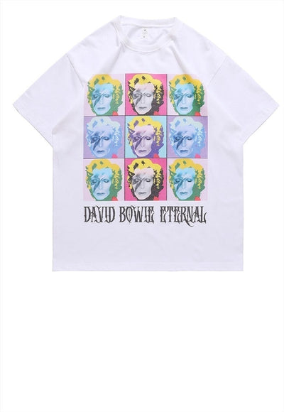 David Bowie t-shirt Marilyn Monroe tee skater top in white