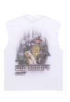 Hip-hop sleeveless t-shirt rapper tank top surfer vest white