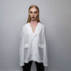 Transparent blazer formal going out sheer jacket see-through fancy dress thin tuxedo rave party coat mesh bomber catwalk jacket in white