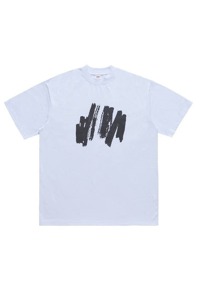 Paint splatter t-shirt graffiti print tee grunge top white