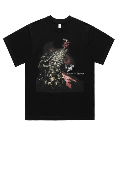 Metalcore t-shirt retro metal band tee punk top in black