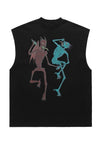 Devil tank top surfer vest retro sleeveless bones t-shirt