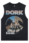 Skater tank top surfer vest retro dork sleeveless t-shirt