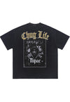 Thug t-shirt rapper tee grunge gangster top in acid black