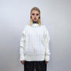 Fluffy white sweater embellished luxury jumper long hair studded pullover going out top party sweat fancy dress knitted wedding blouse