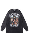 Vintage Batman t-shirt long sleeve movie top Joker tee grey