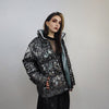 Silver sequin bomber glitter jacket sparkle puffer party varsity festival varsity fancy dress embellished coat going out top metallic grey