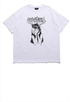 Anime print t-shirt Gothic tee Korean cartoon top in white