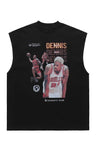 Basketball tank top surfer vest retro USA sleeveless t-shirt