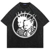 Punk kids t-shirt vintage wash anarchy top retro raver tee