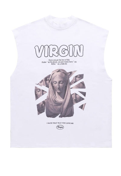 Virgin Mary sleeveless t-shirt retro tank top surfer vest