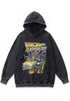 Retro movie print hoodie grunge pullover 80s top acid grey