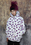 Daisy fleece hooded jacket reversible floral fluffy coat