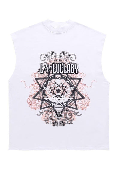 Gothic star sleeveless t-shirt punk top grunge surfer vest