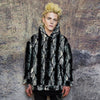 Faux fur jacket animal print bomber leopard coat in black