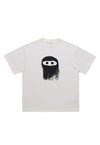 Balaclava t-shirt mask print tee grunge top in white