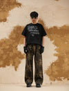 Petite Leopard jeans animal print denim pants short glam rock trousers in brown