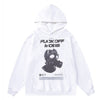 Punk hoodie gas mask pullover premium raver jumper in white