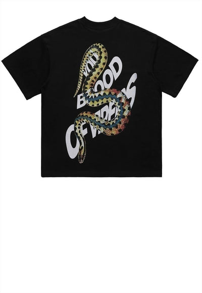 Snake print t-shirt bible tee grunge Gothic top in black