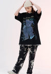 Teddy print t-shirt grunge bear tee skater slogan top black