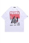 Retro poster print t-shirt punk tee grunge top in pink