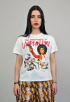 Retro movie t-shirt pistol print cropped top in white