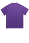 Emoji print t-shirt grunge tee retro raver chain top purple