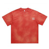 Money slogan t-shirt broken grunge tee in tie-dye red