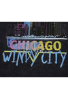 Chicago t-shirt city print tee grunge top in vintage black