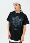 Skeleton bones print t-shirt anatomy tee Gothic top in white