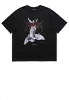 Fallen angel print t-shirt grunge tee Gothic top in black