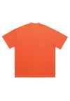 Punk print t-shirt gorpcore tee utility top in orange