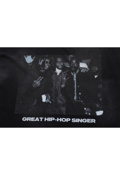 Hip-hop t-shirt rapper tee Notorious B.I.G. top acid black