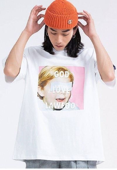 God loves t-shirt grunge tee skater child top in white