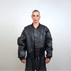 Faux leather varsity hip-hop college bomber racing MA1 coat