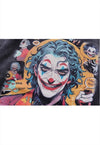 Clown print hoodie vintage wash pullover Joker movie jumper