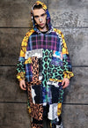 Tartan check jacket handmade emoji smile windbreaker leopard