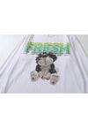 Grumpy cat t-shirt fresh slogan long tee retro top in white